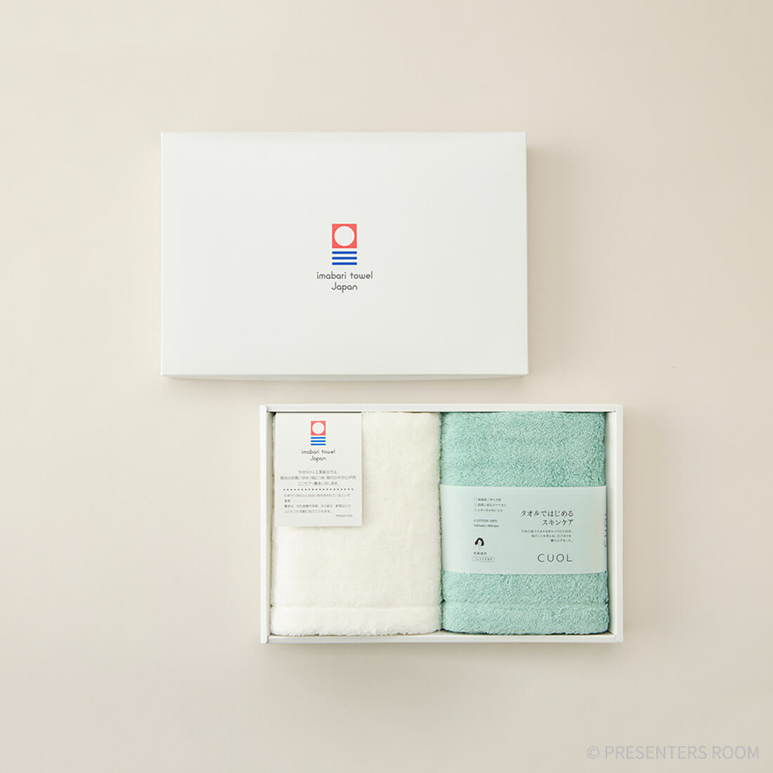 CUOL タオルではじめるスキンケア / フェイスタオル　ホワイト×ミント