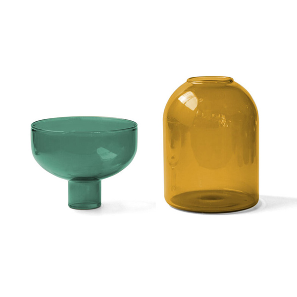 amabro / TWO TONE VASE Circle(Green×Yellow)