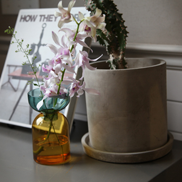 amabro / TWO TONE VASE Circle(Green×Yellow)