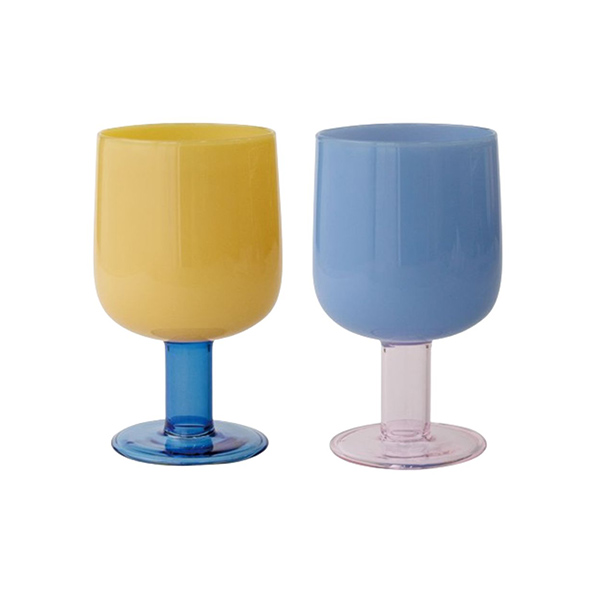 amabro TWO TONE WINE GLASS ペア(Yellow×Blue/Blue×Pink)のギフト通販