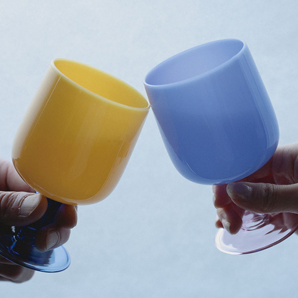 amabro / TWO TONE WINE GLASS ペア(Yellow×Blue / Blue×Pink)