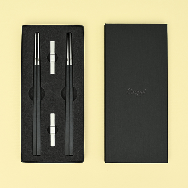 クチポール / KUBE 箸&箸置きセット ブラック