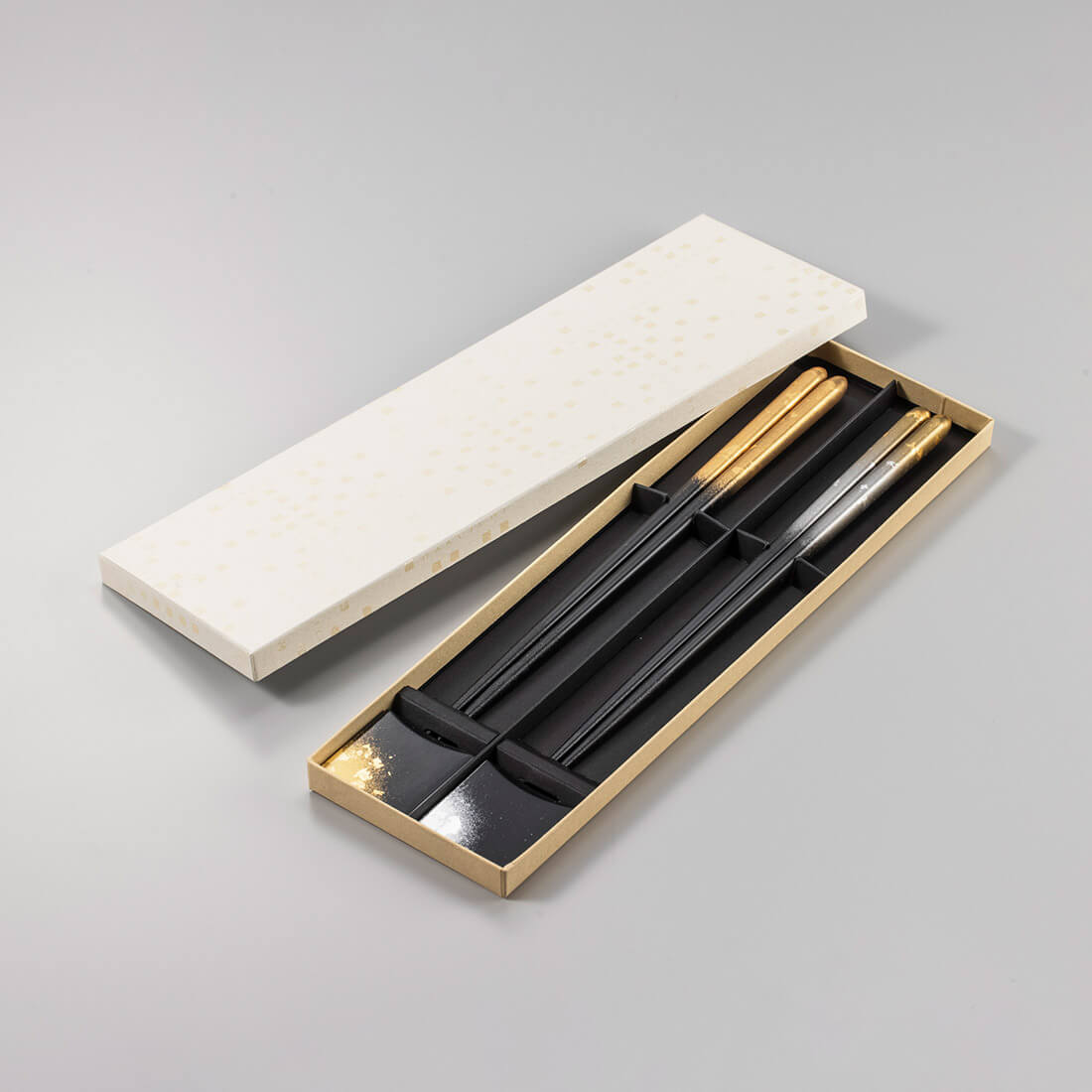 箔一 / 箸・箸置きセット 霞流し<2組>