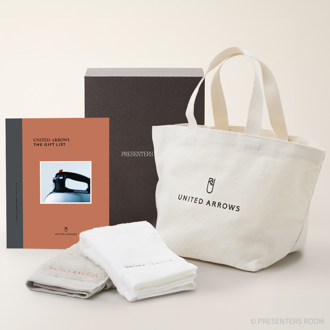 UNITED ARROWS THE GIFT LIST ＜CH＞＋トートバッグ・ゲストタオル（ホワイト・ワームグレー）セット